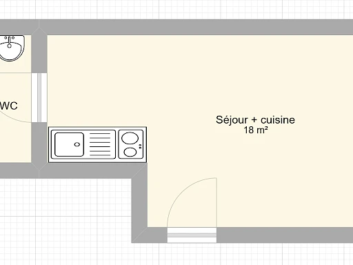 Appartement Avignon 1 pièce 21.84 m2 MEUBLÉ LOUE - 2