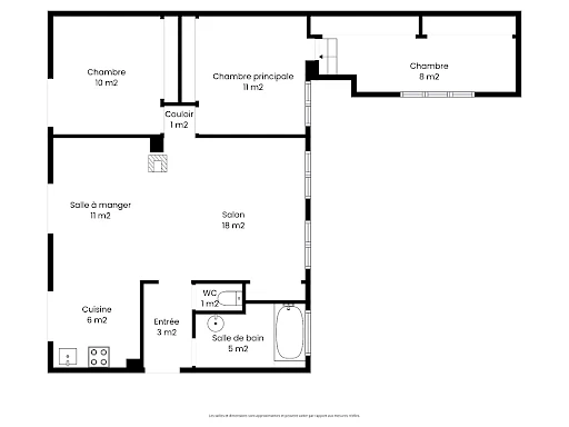 Appartement  rénové - 4 pièces 84 m2 - - 5