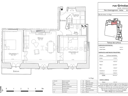 BIEN RARE A LOUER AVIGNON INTRAMUROS ( 84000 ) : charmant appartement ancien rénové - 3 pièces - balcon ! - 11